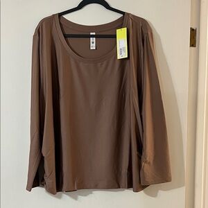 All in Motion Brown Long Sleeve Women's Top